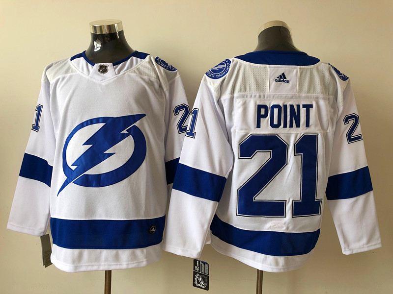 Men's Tampa Bay Lightning Brayden Point #21 White Jersey